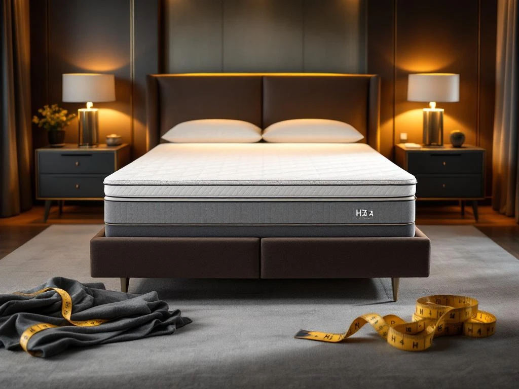 Luxe moderne slaapkamer met boxspring bed, nachtkastjes en stoffen stalen voor ergonomische slaapoplossingen