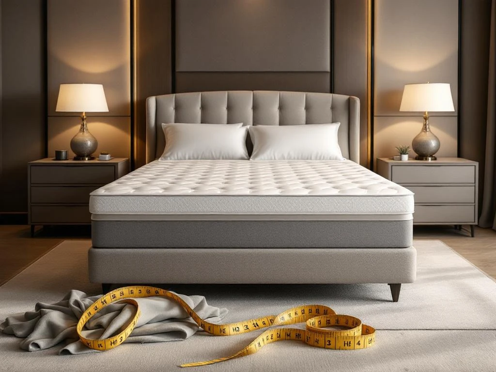 Luxe moderne slaapkamer met premium boxspring bed, nachtkastjes en stoffen stalen voor ergonomische slaapoplossingen