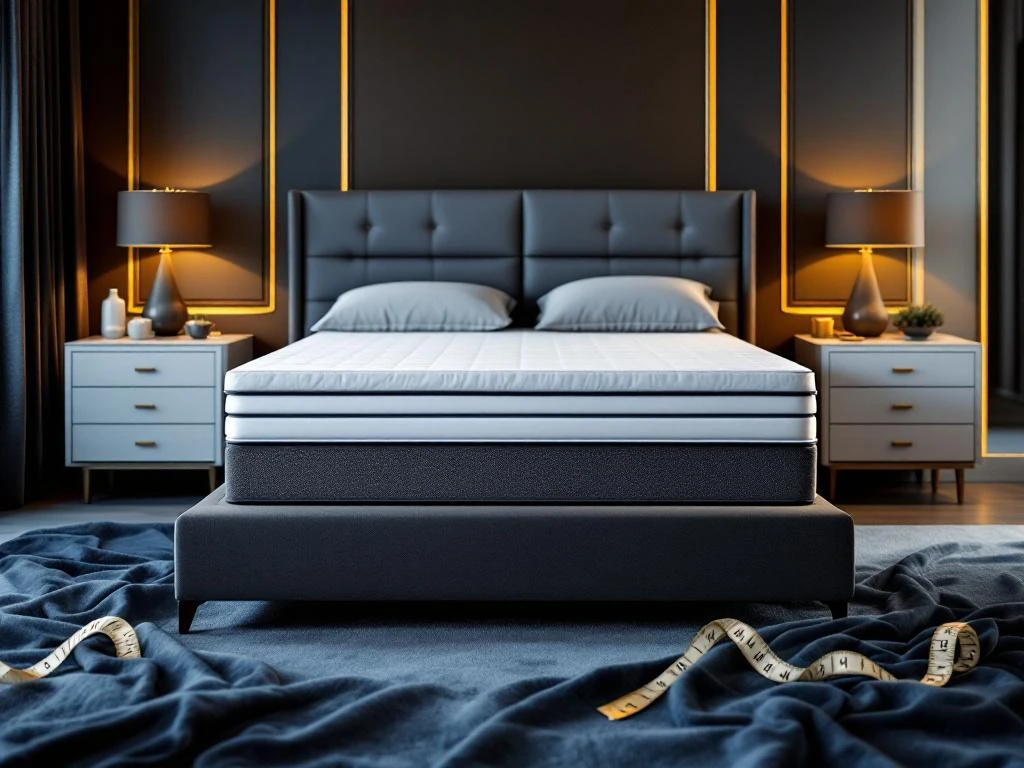 Luxe moderne slaapkamer met boxspring bed, meerlaagse matras en stoffen stalen voor maatwerk slaapoplossingen